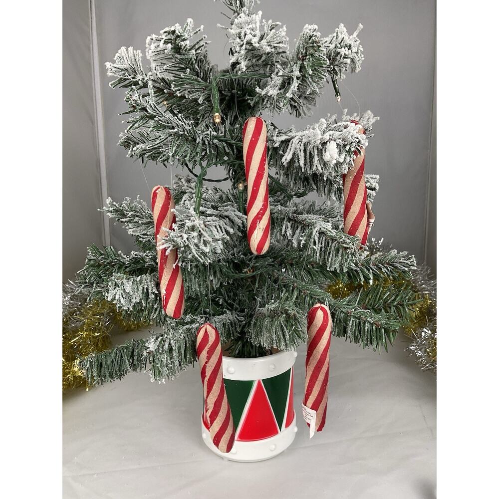 Christmas Tree Ornament-Set of 5 Cloth Candy Cane-The Bridge Collection